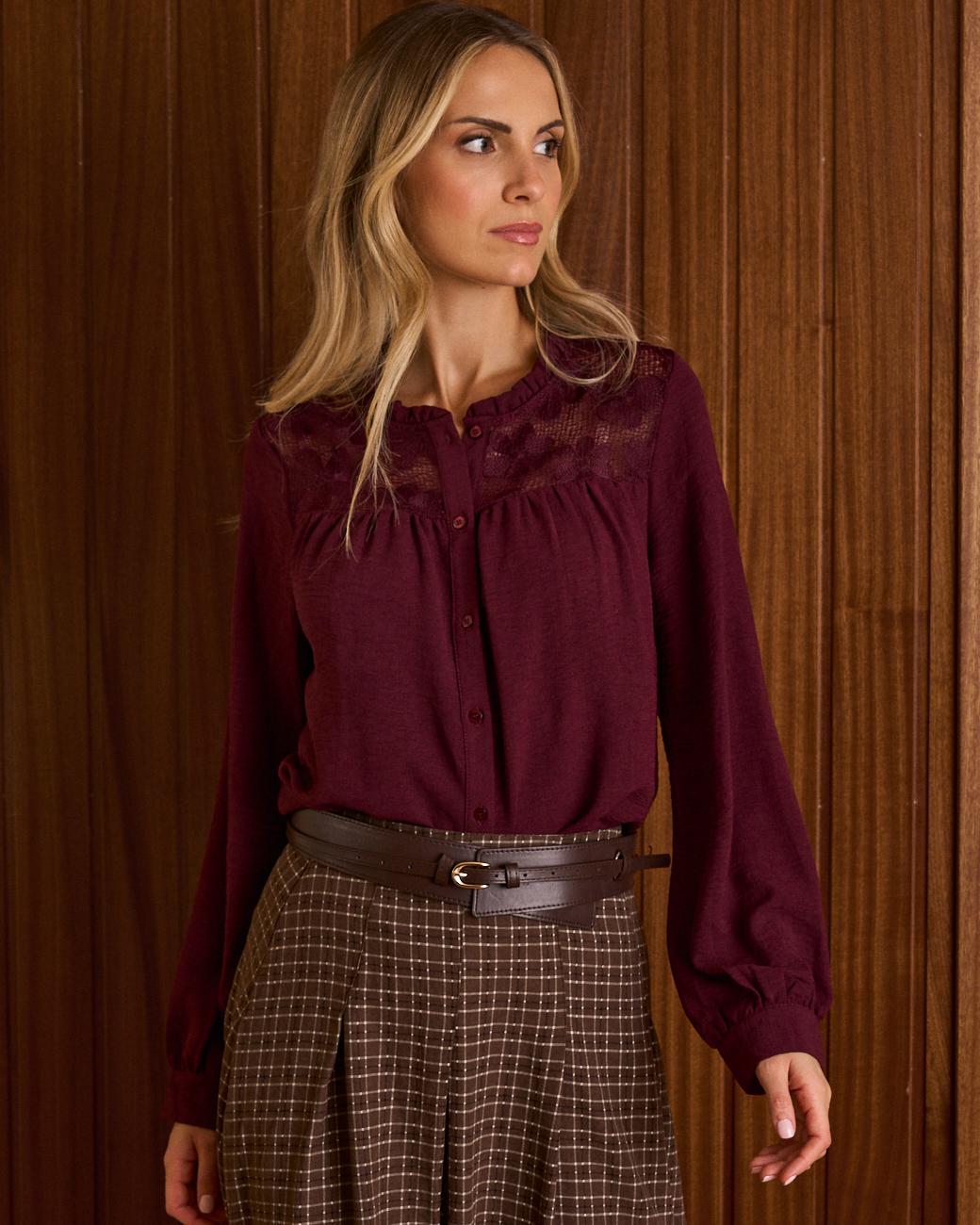 Ruby Lace Flowers Shirt