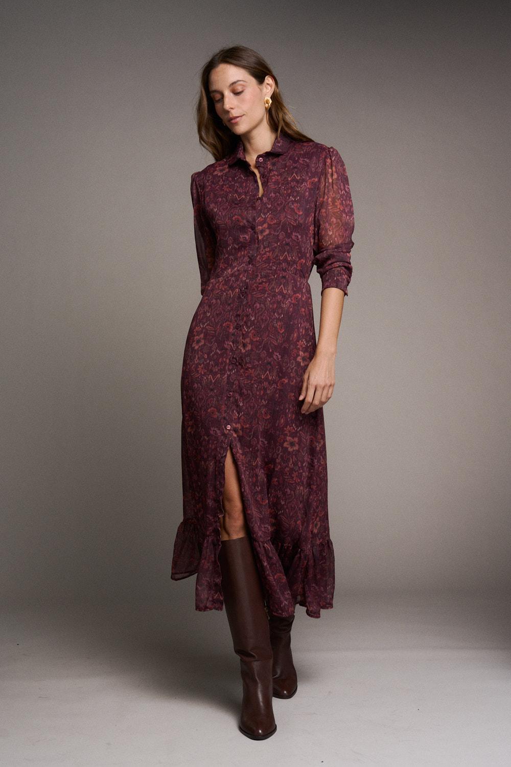Vestido Berenjena Ombeline