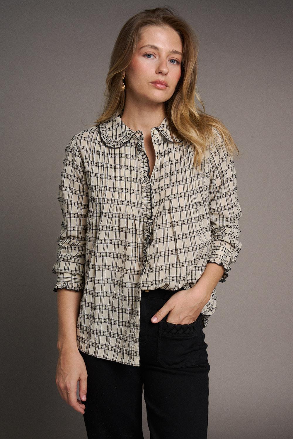 Julia Check print Blouse