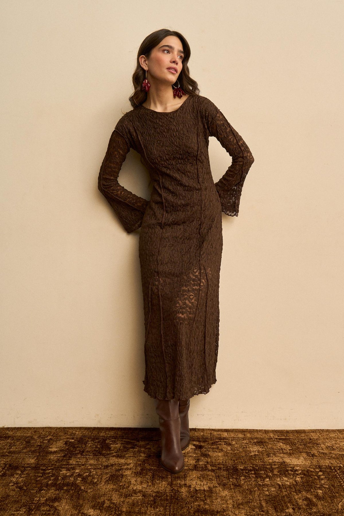 Éloïse Floral Lace Midi Dress