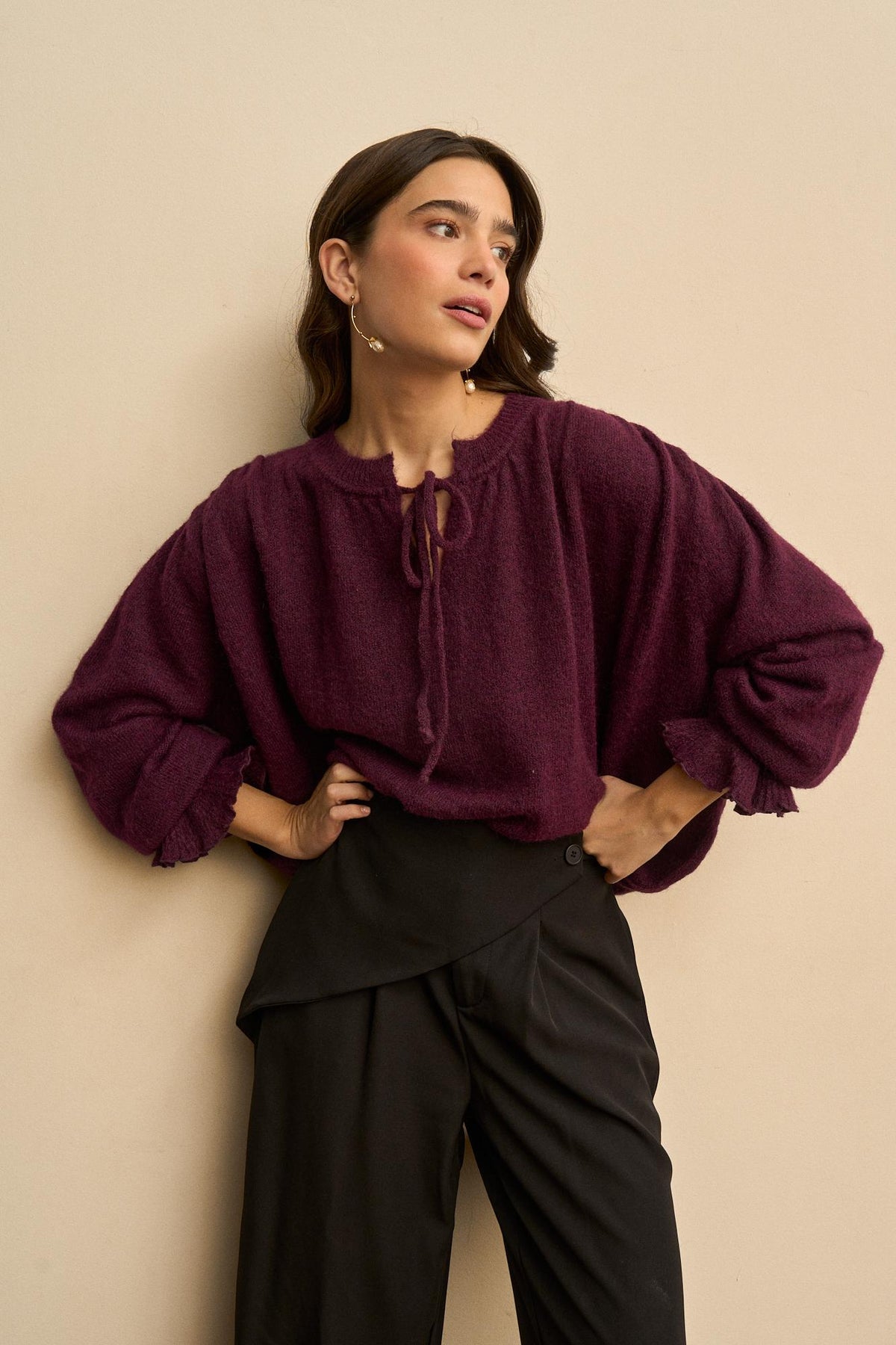 Amélie Knitted Ruffle Cardigan