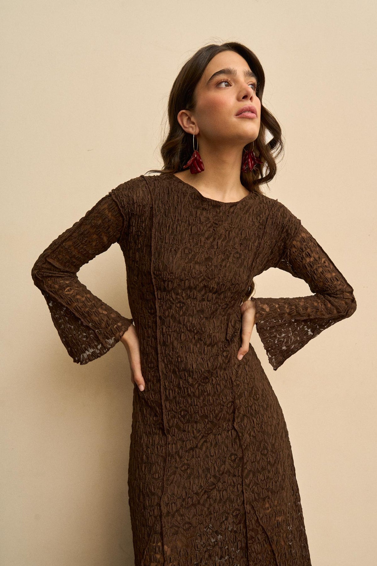 Éloïse Floral Lace Midi Dress