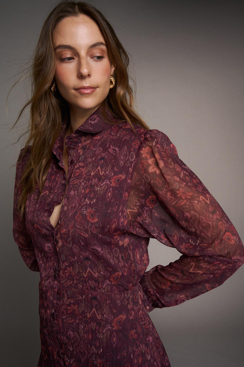Vestido Berenjena Ombeline