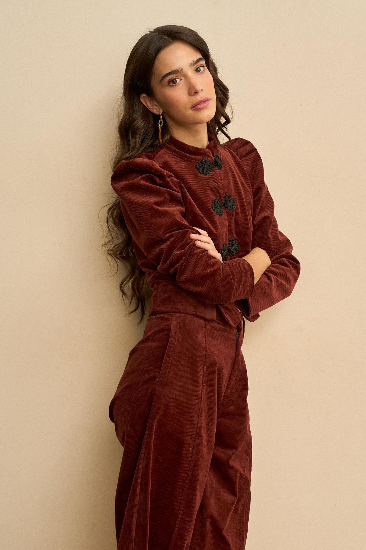 Isoline Embroidered Corduroy Jacket