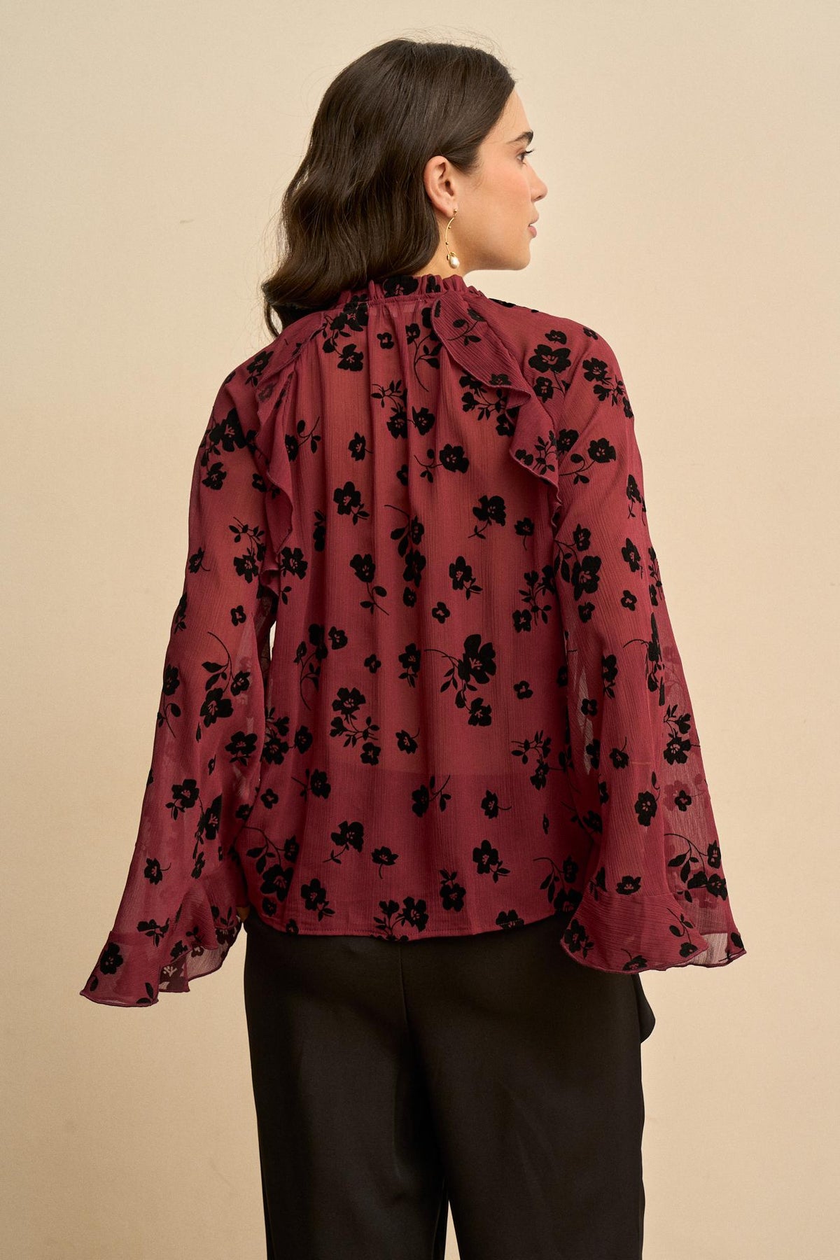 Elvira Floral Ruffle Blouse