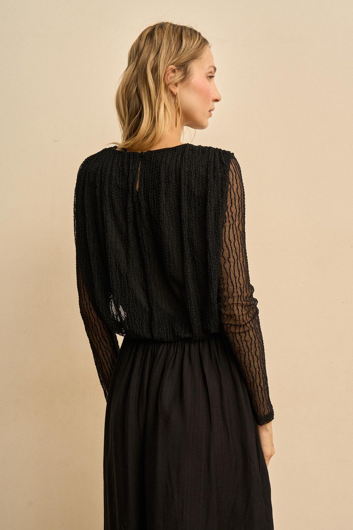 Blusa Encaje Plisado Ysoria