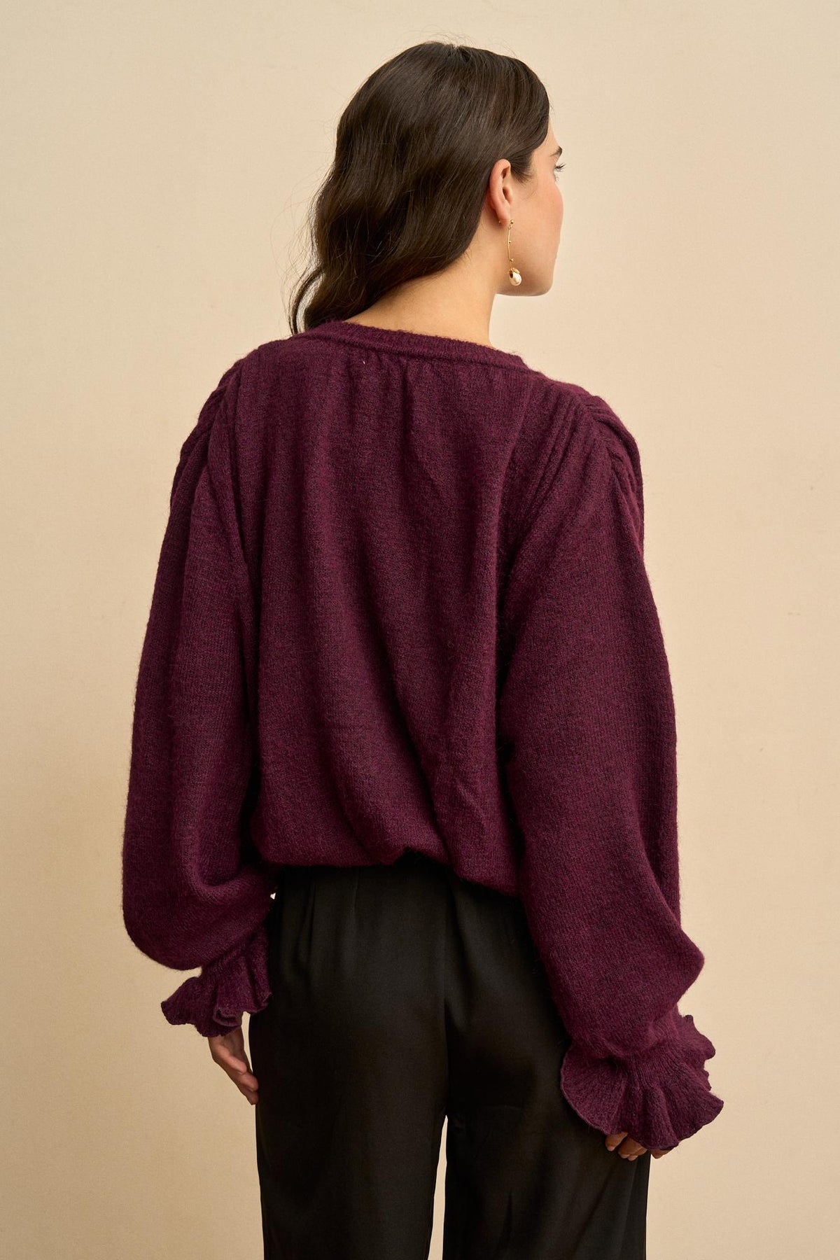 Amélie Knitted Ruffle Cardigan