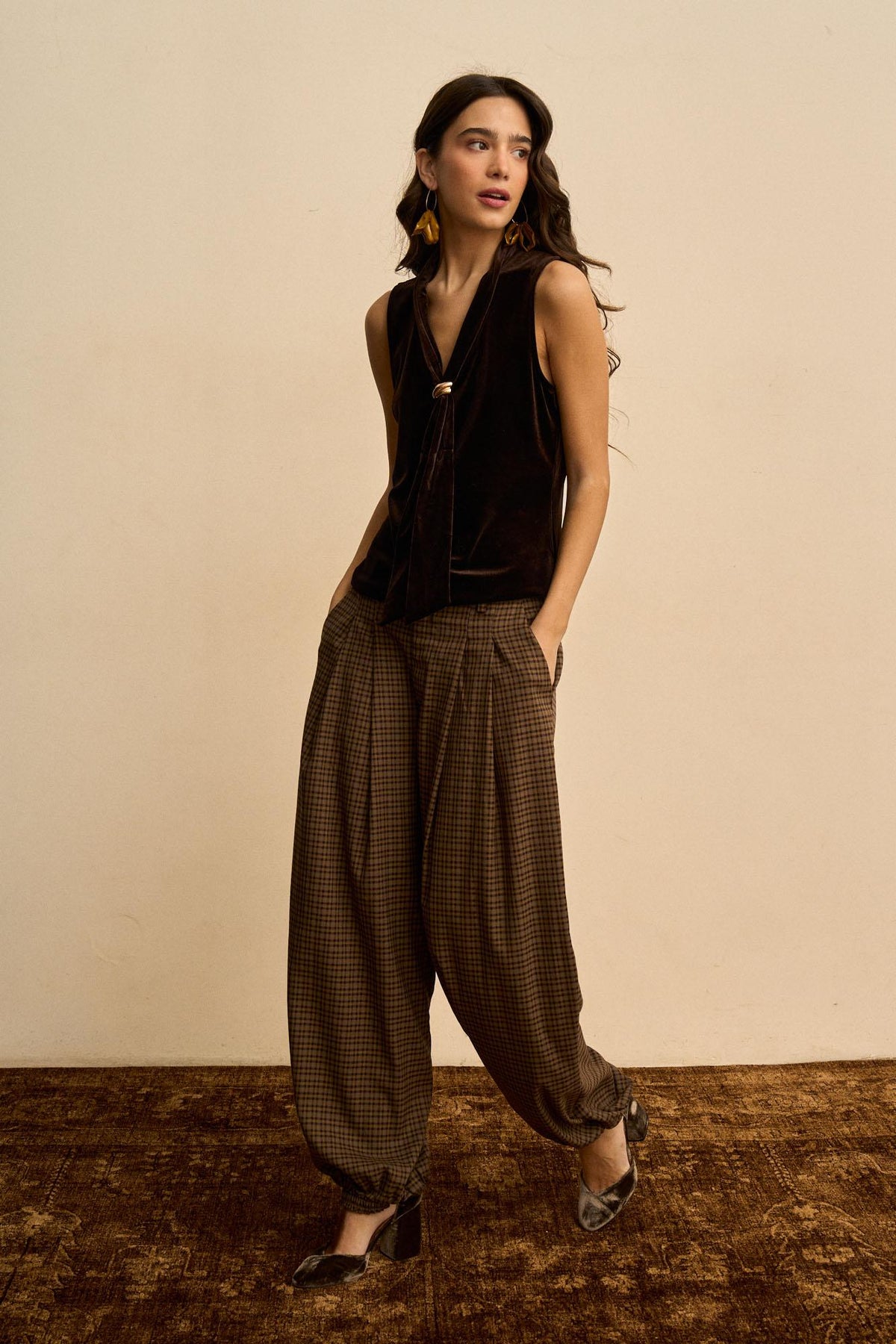 Casilda Check print Pants