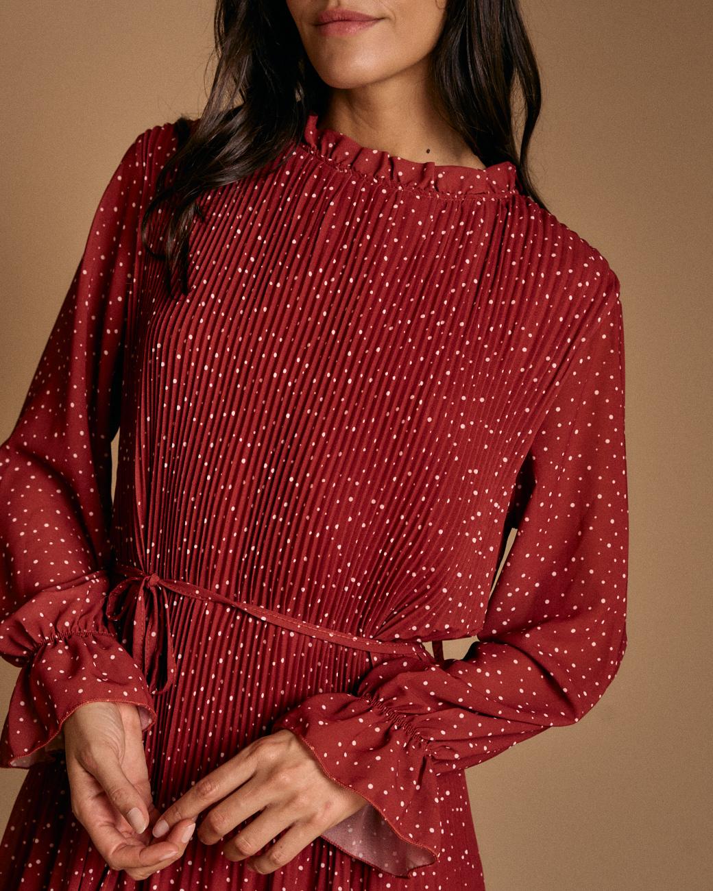 Vestido Lunares Granate