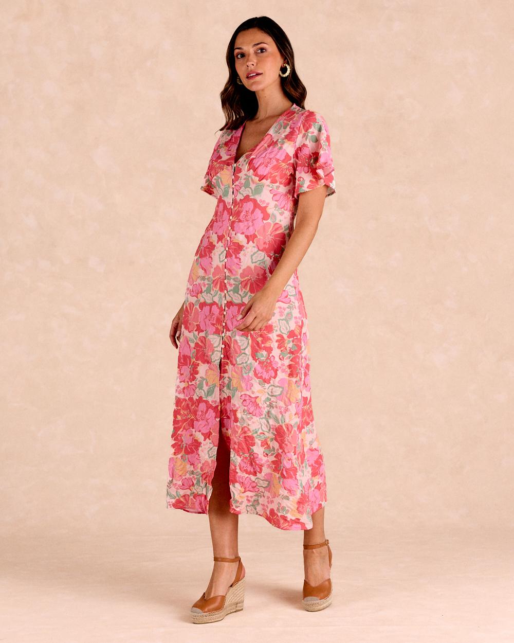 Robe longue à fleurs Barina