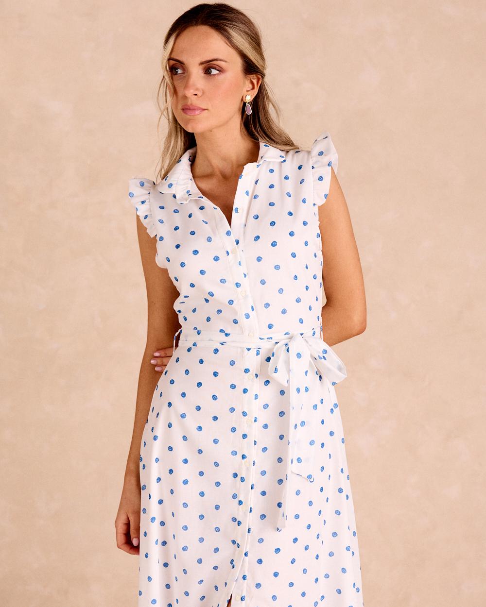 Daira Long Polka Dot Dress