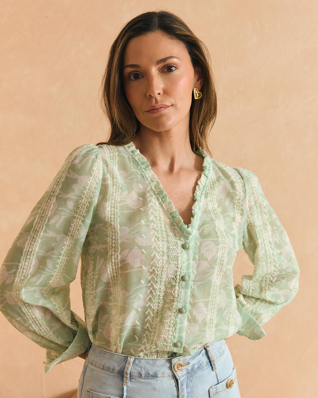 Camisa Celeste Felicia
