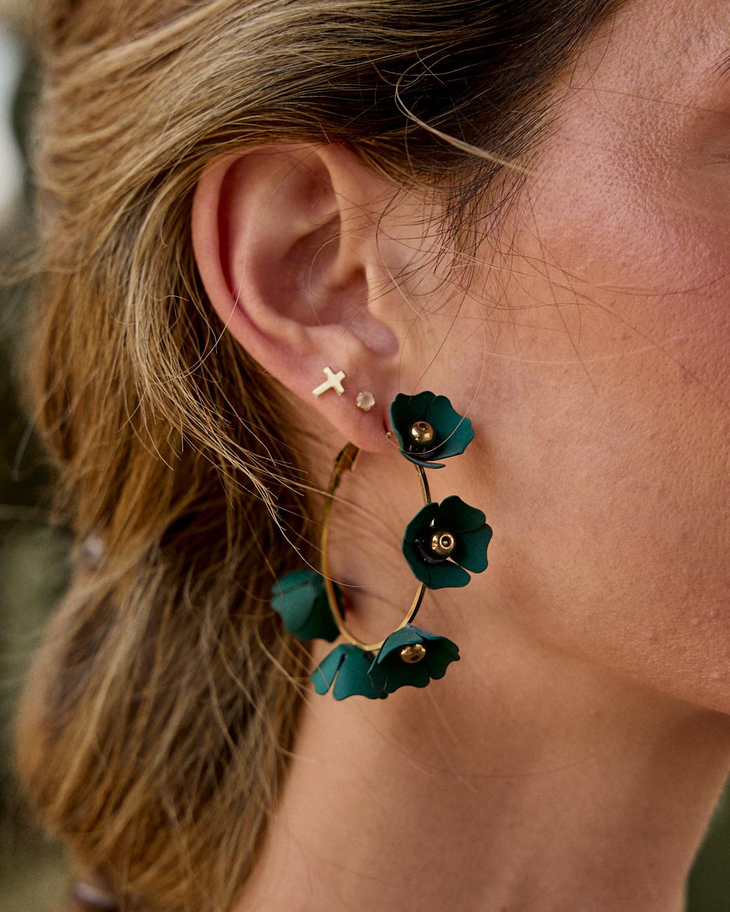 Berta Flowers Hoop Earrings