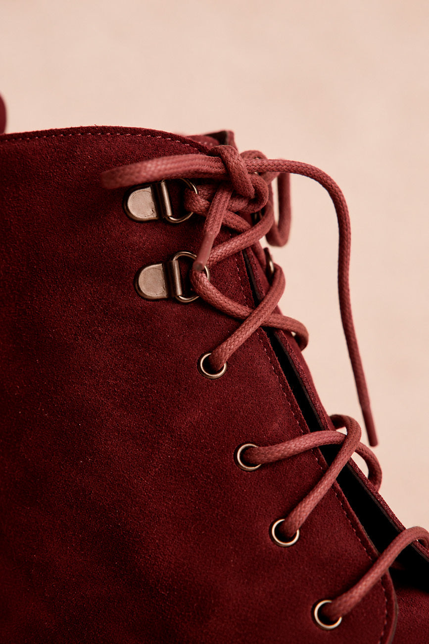 Alisa Leather Lace-Up Ankle Boot