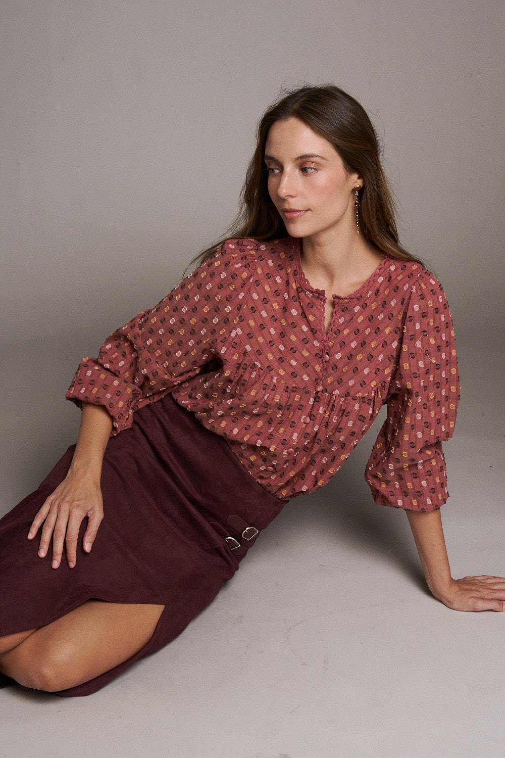 Céleste Topstitch Blouse