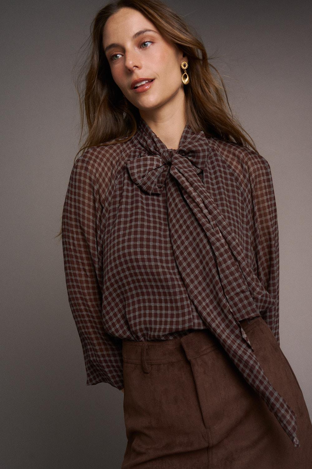 Blusa Cuadros Borda Amélie