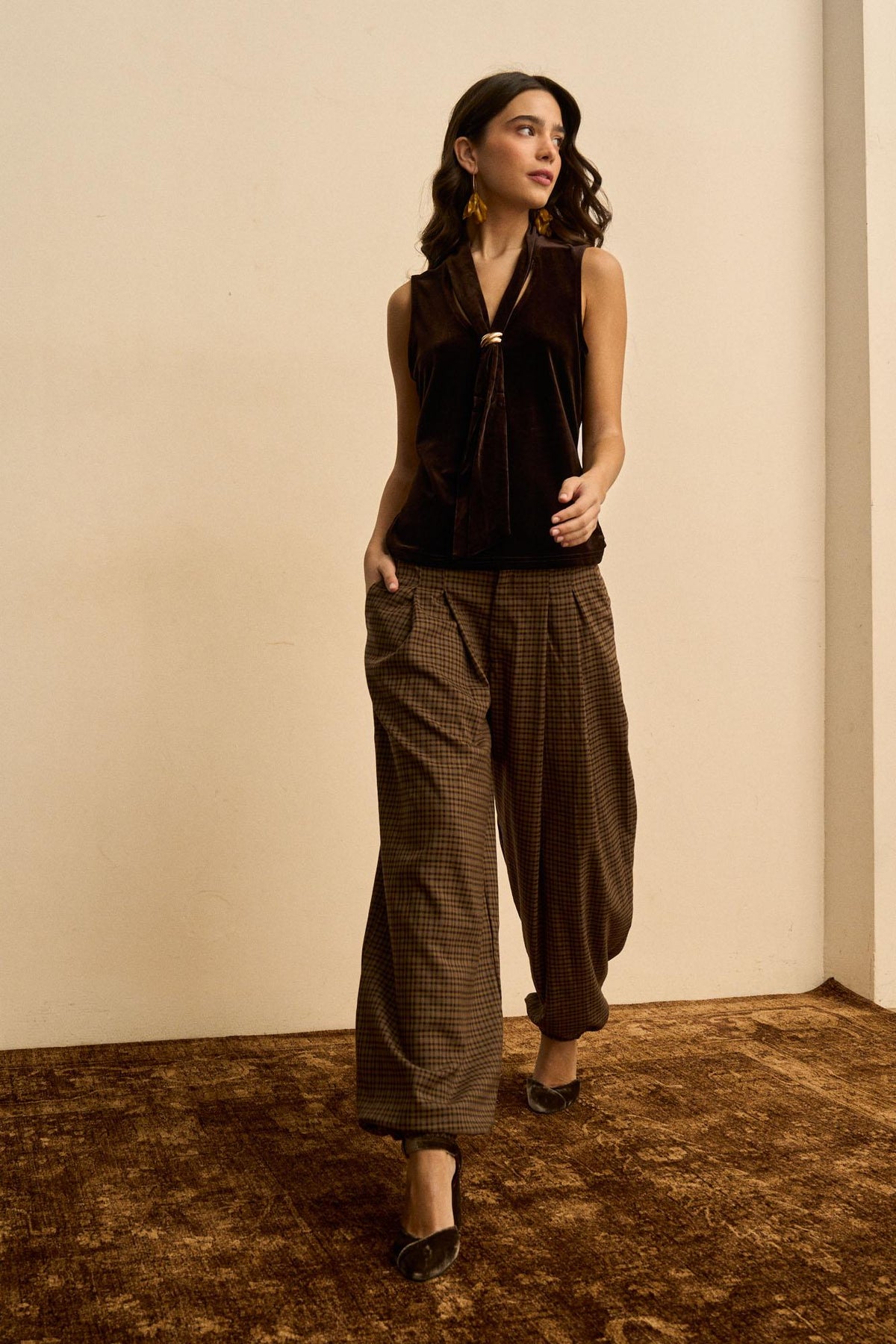 Casilda Check print Pants