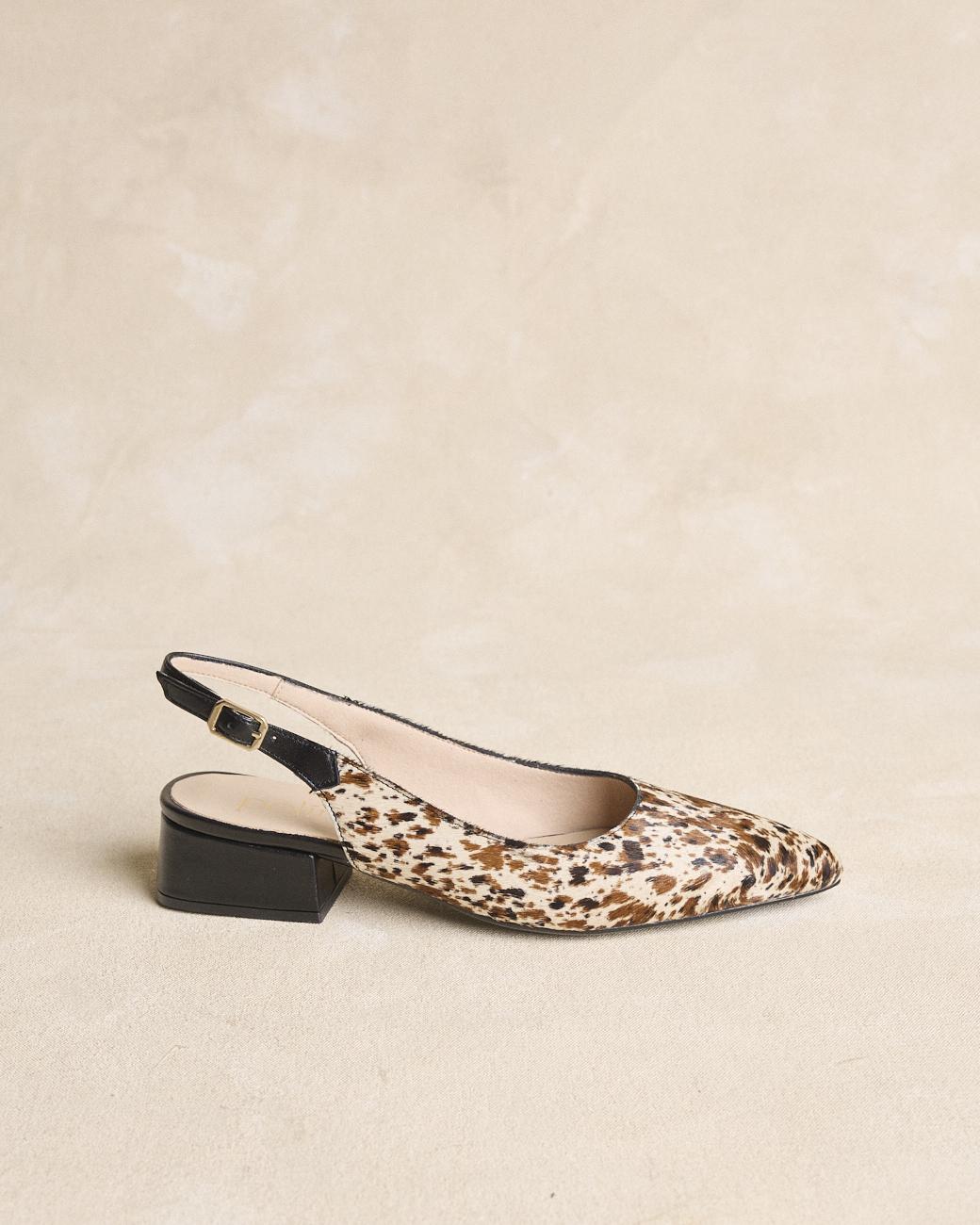 Fidelia Animal Print Backless Shoes