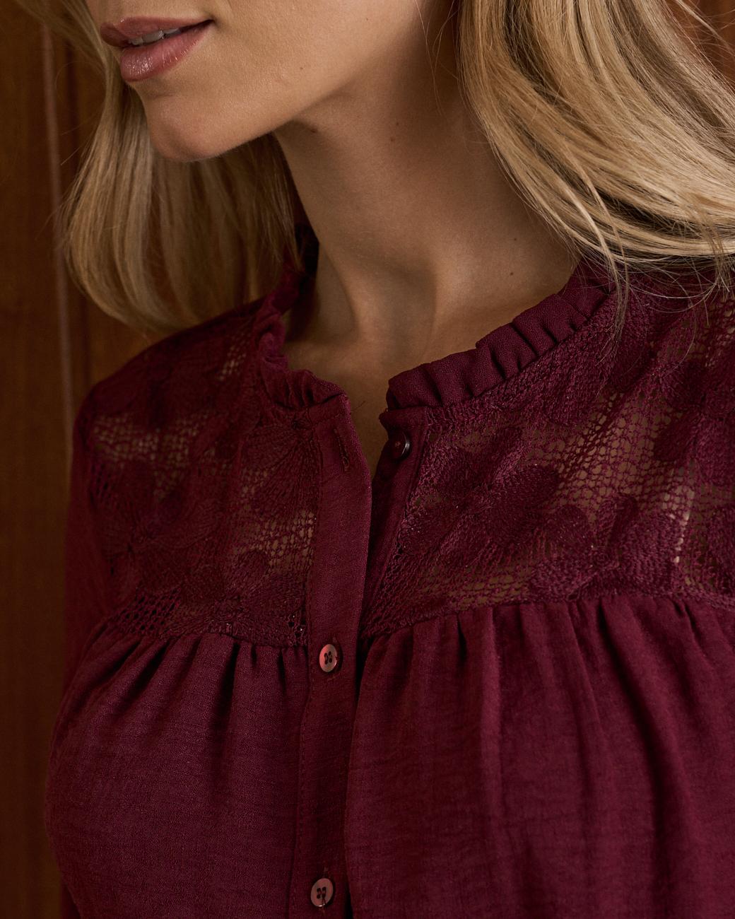 Ruby Lace Flowers Shirt