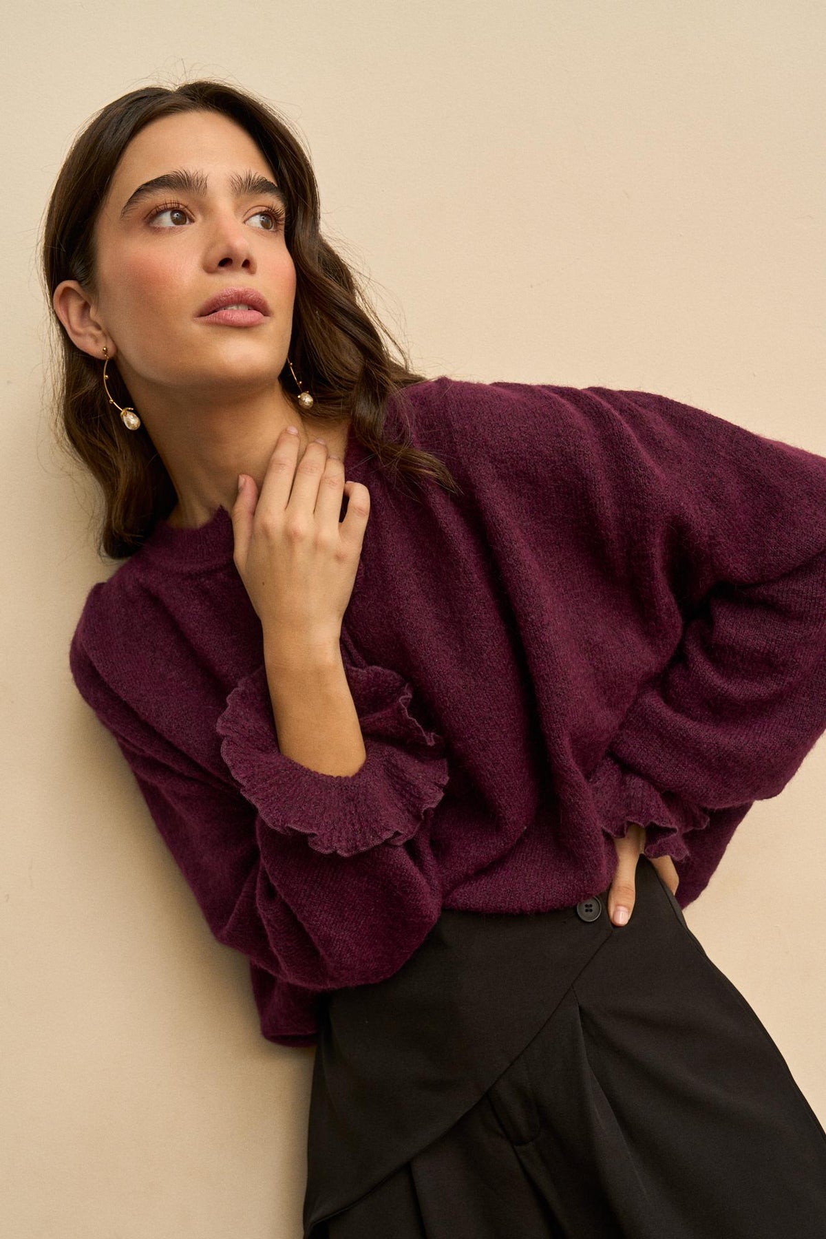 Amélie Knitted Ruffle Cardigan