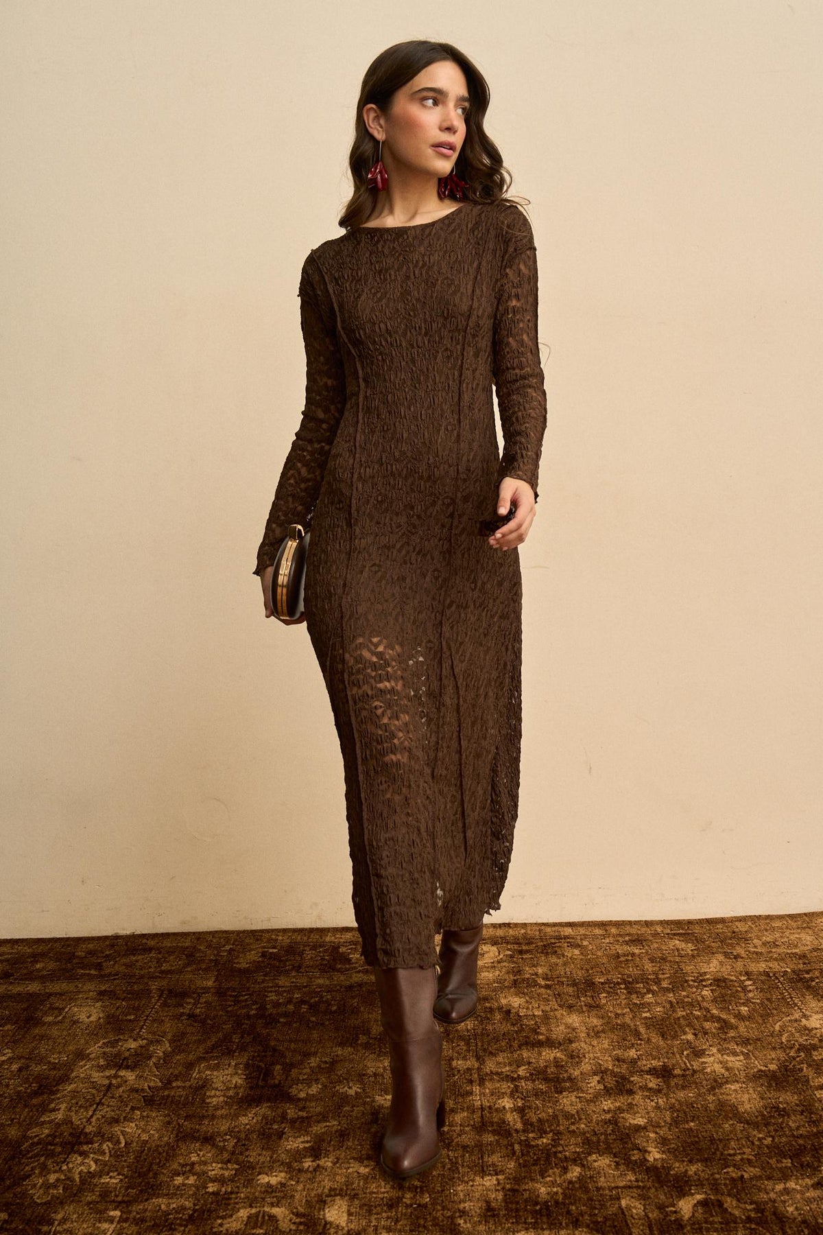 Éloïse Floral Lace Midi Dress