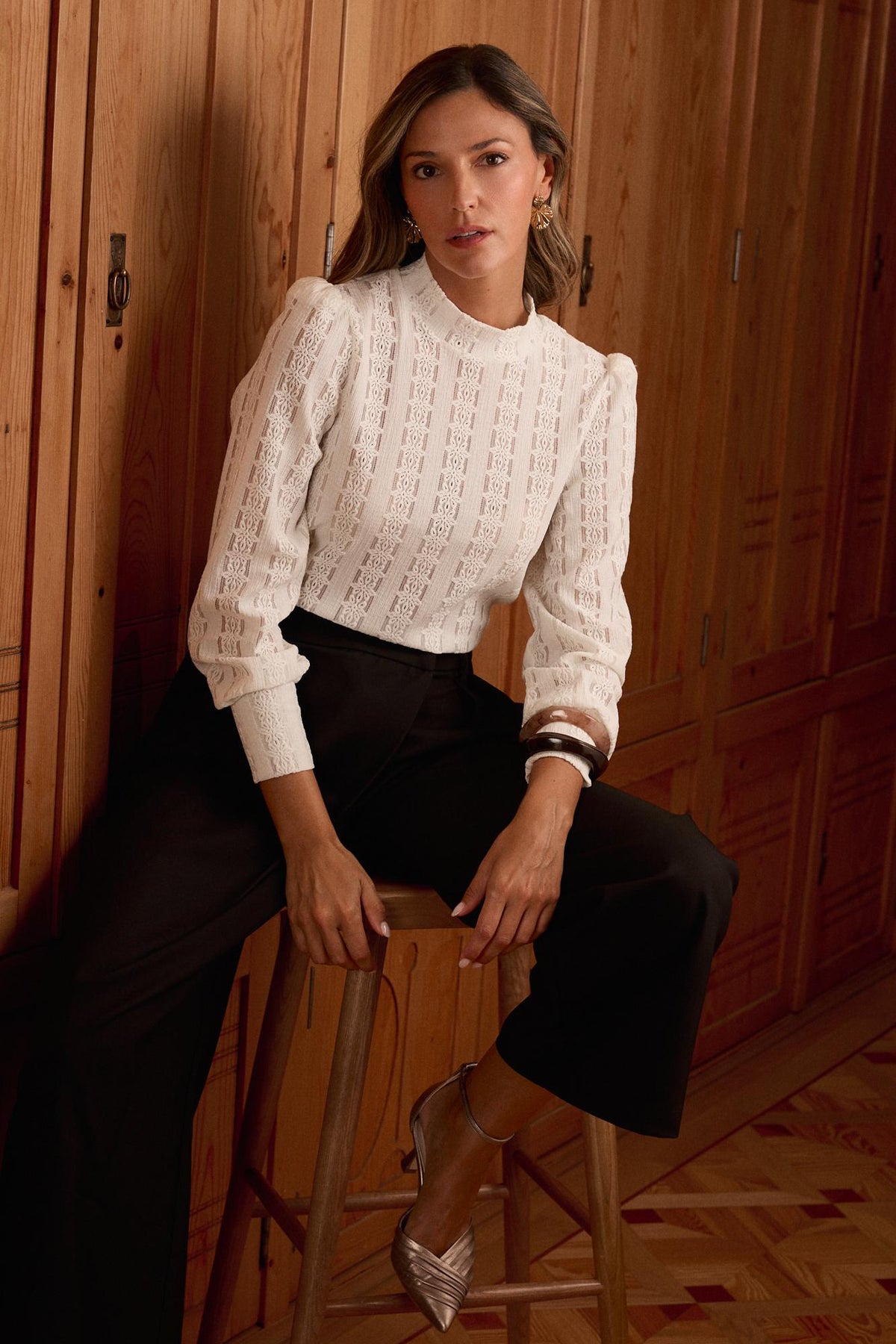 Malenis Openwork Blouse