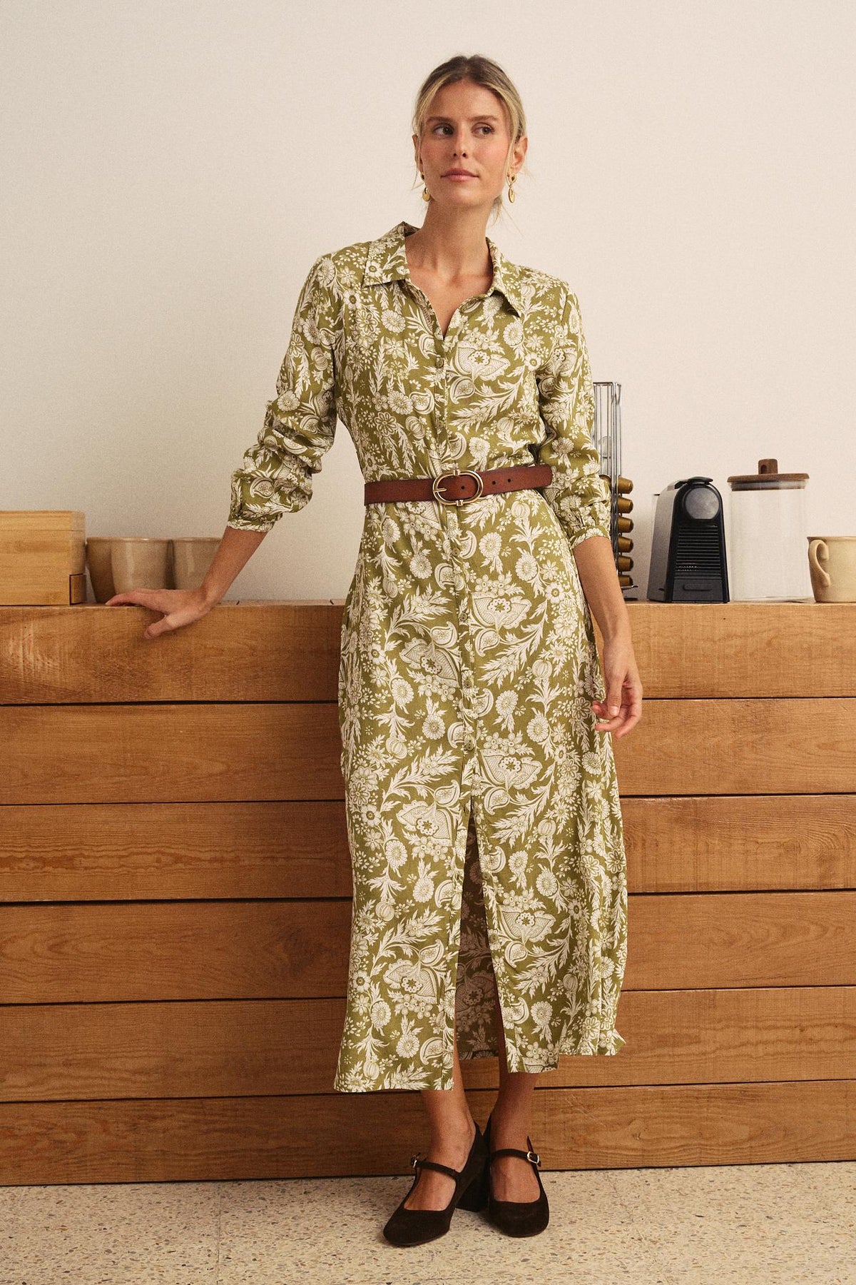 Robe midi Olive