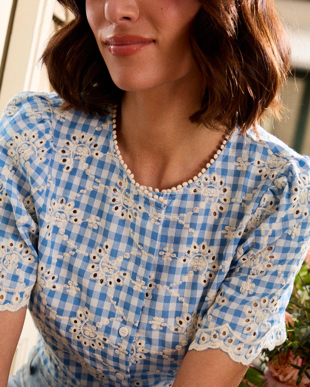 Top Vichy fleurs