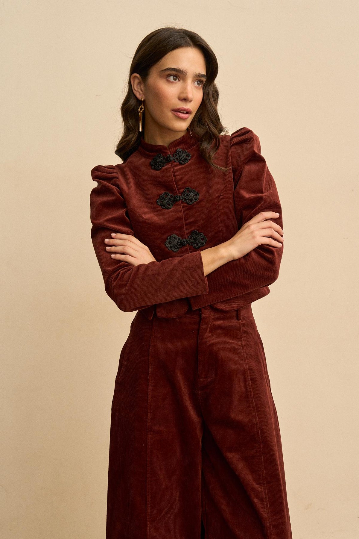 Isoline Embroidered Corduroy Jacket