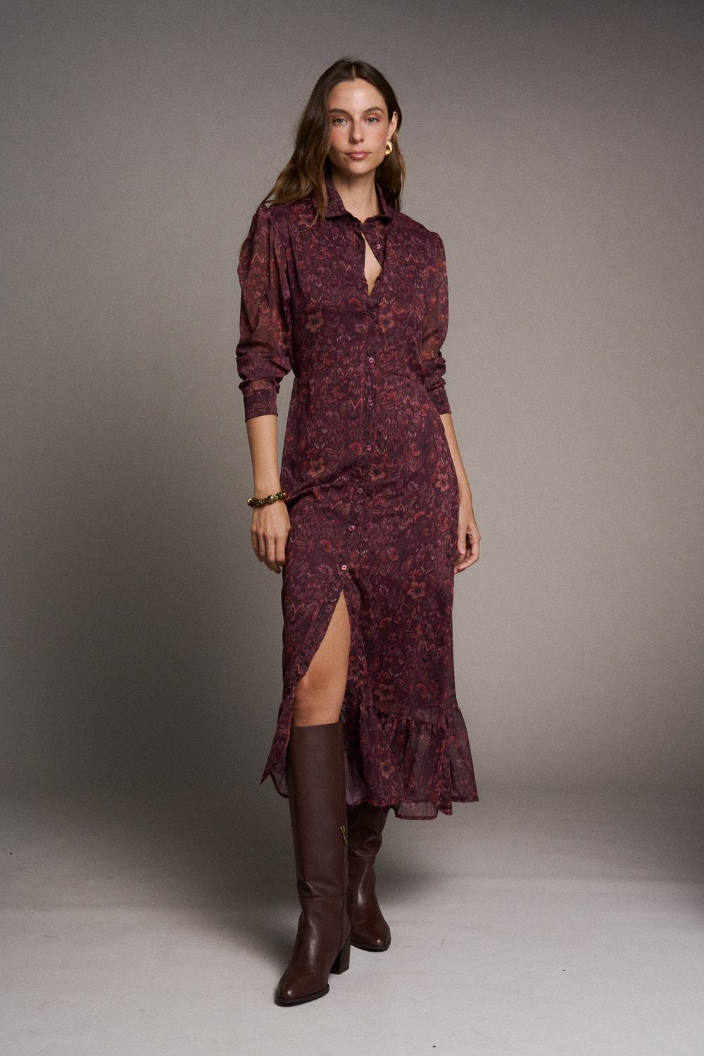 Vestido Berenjena Ombeline