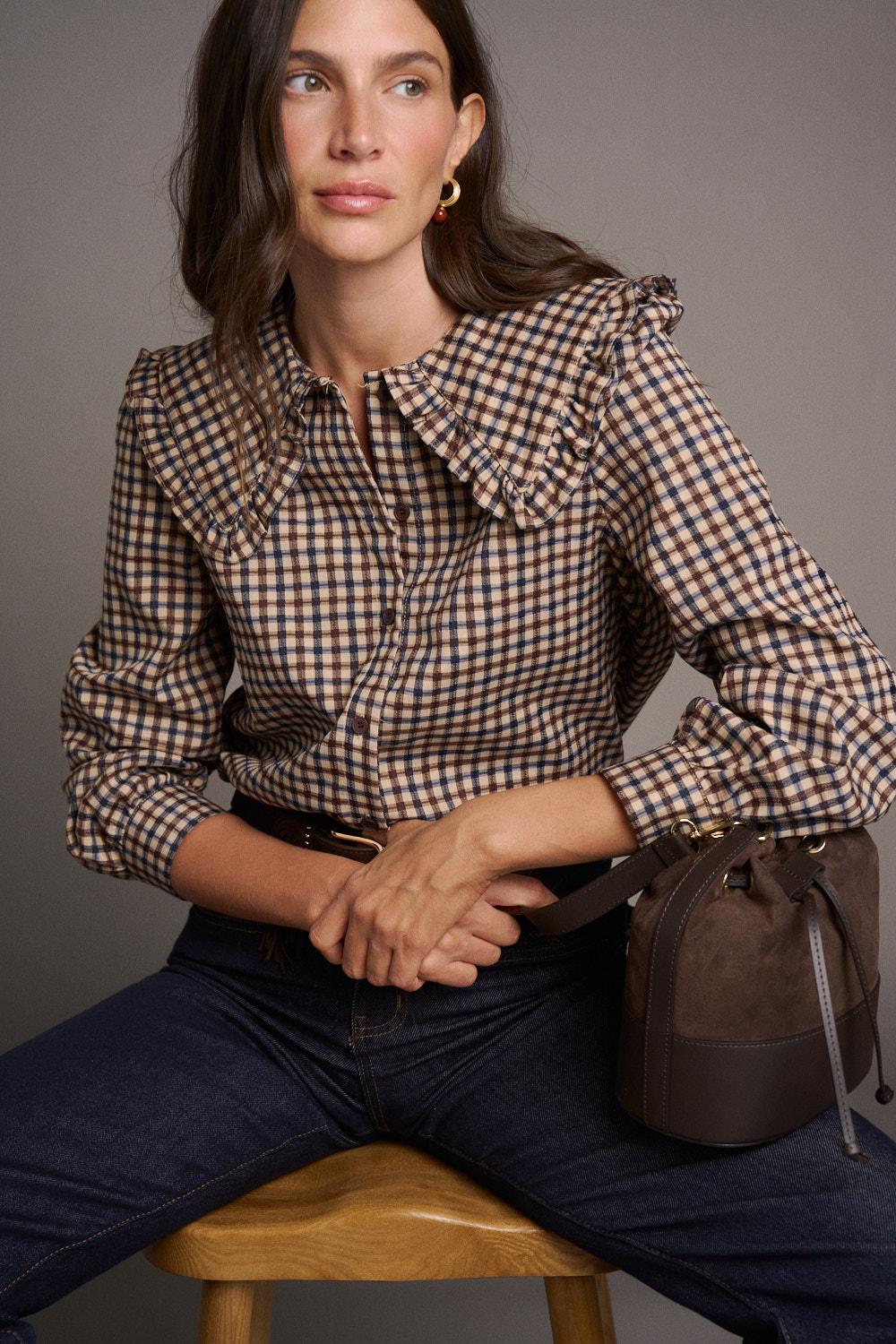 Bérénice Check print Blouse
