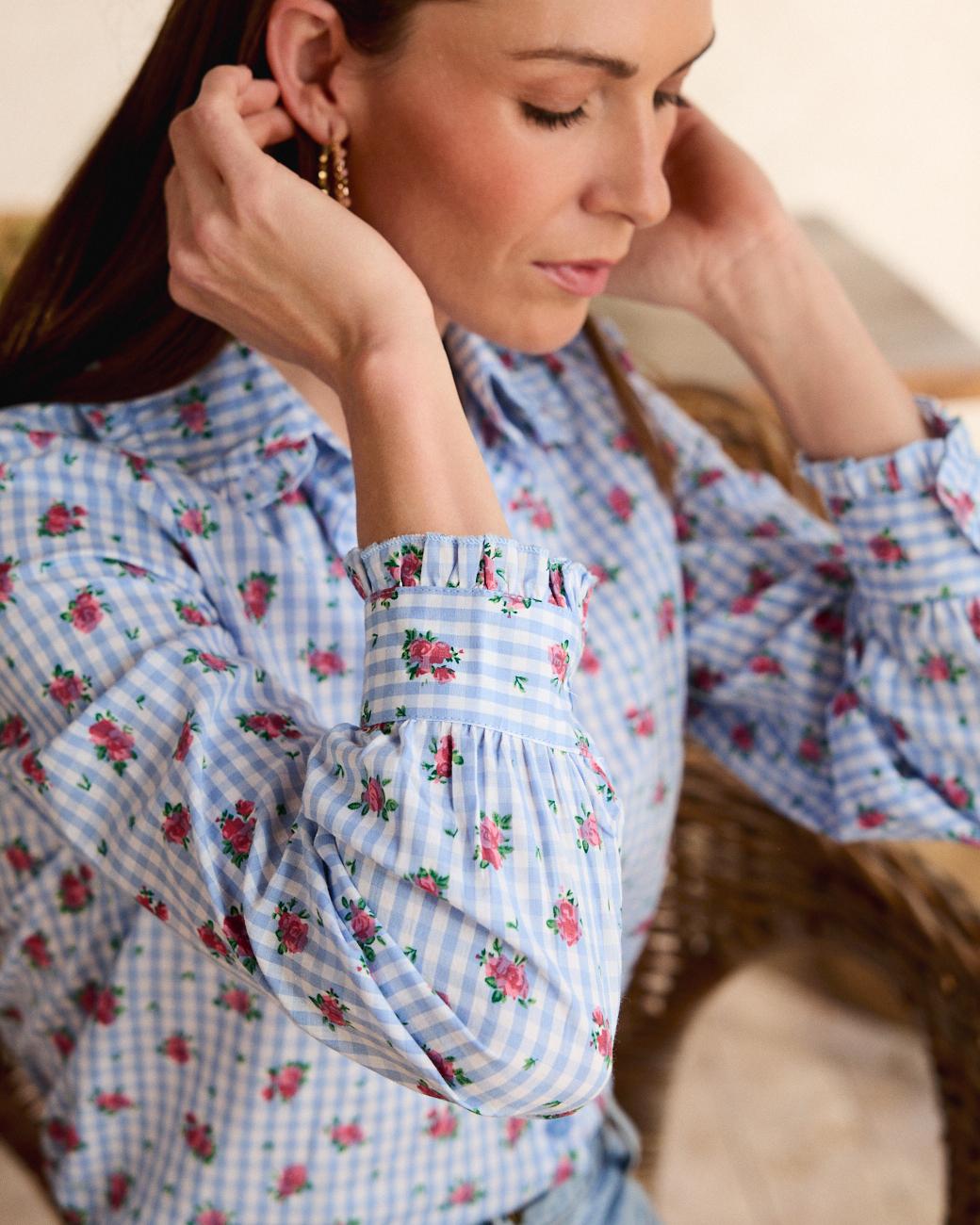 Camisa Vichy Rosas