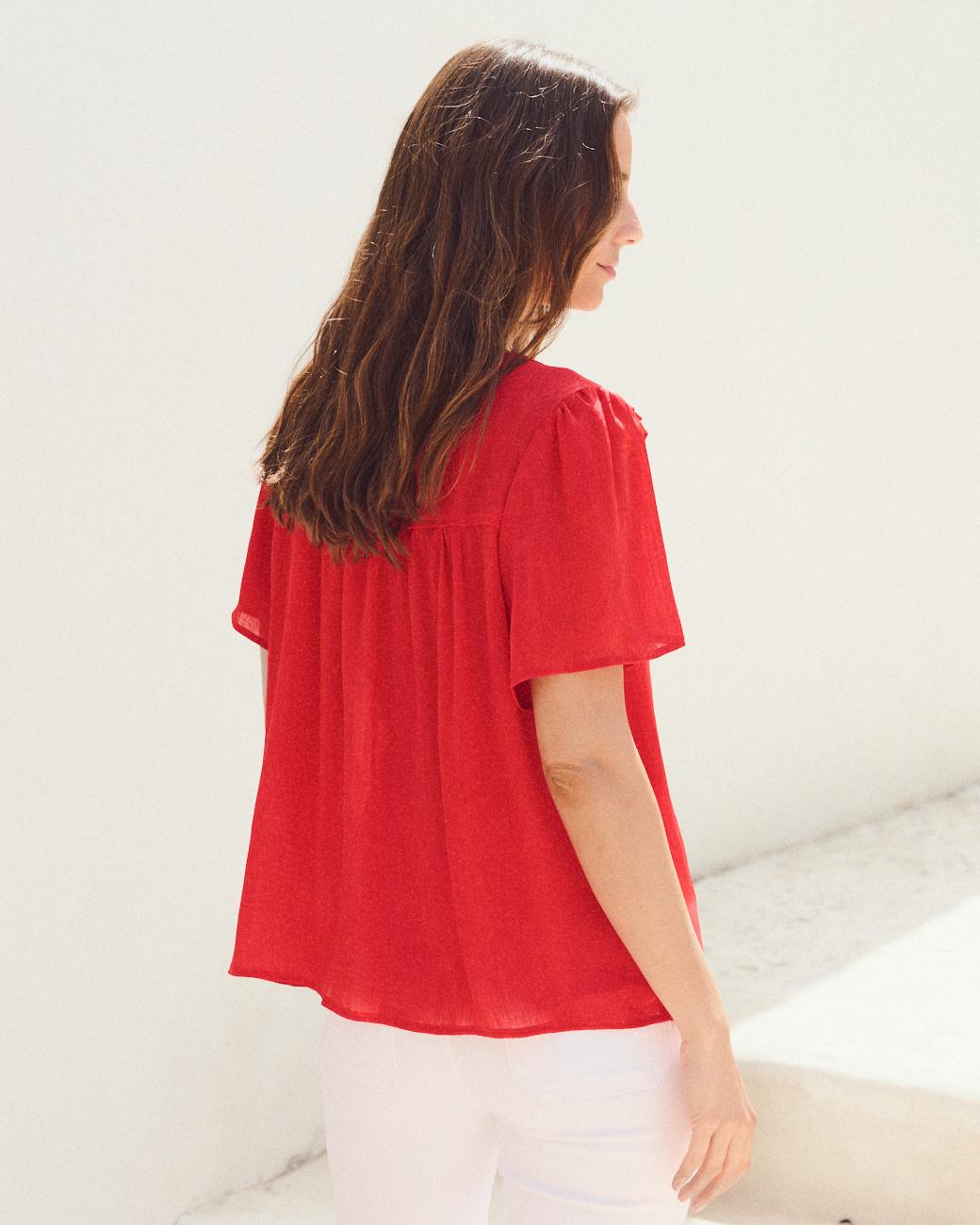 Blouse rouge Carmina