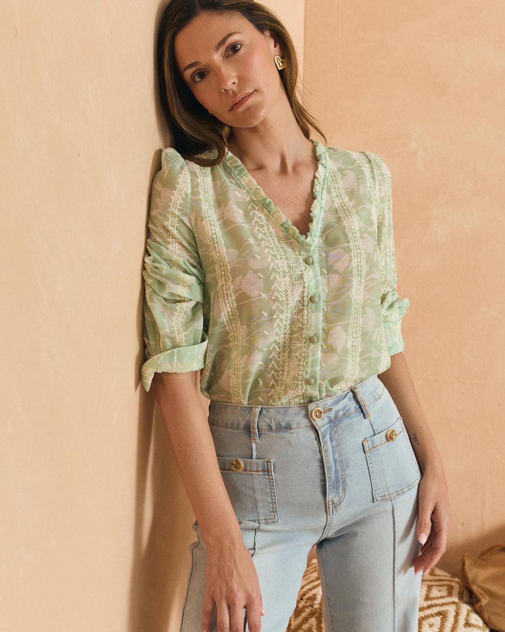 Camisa Celeste Felicia