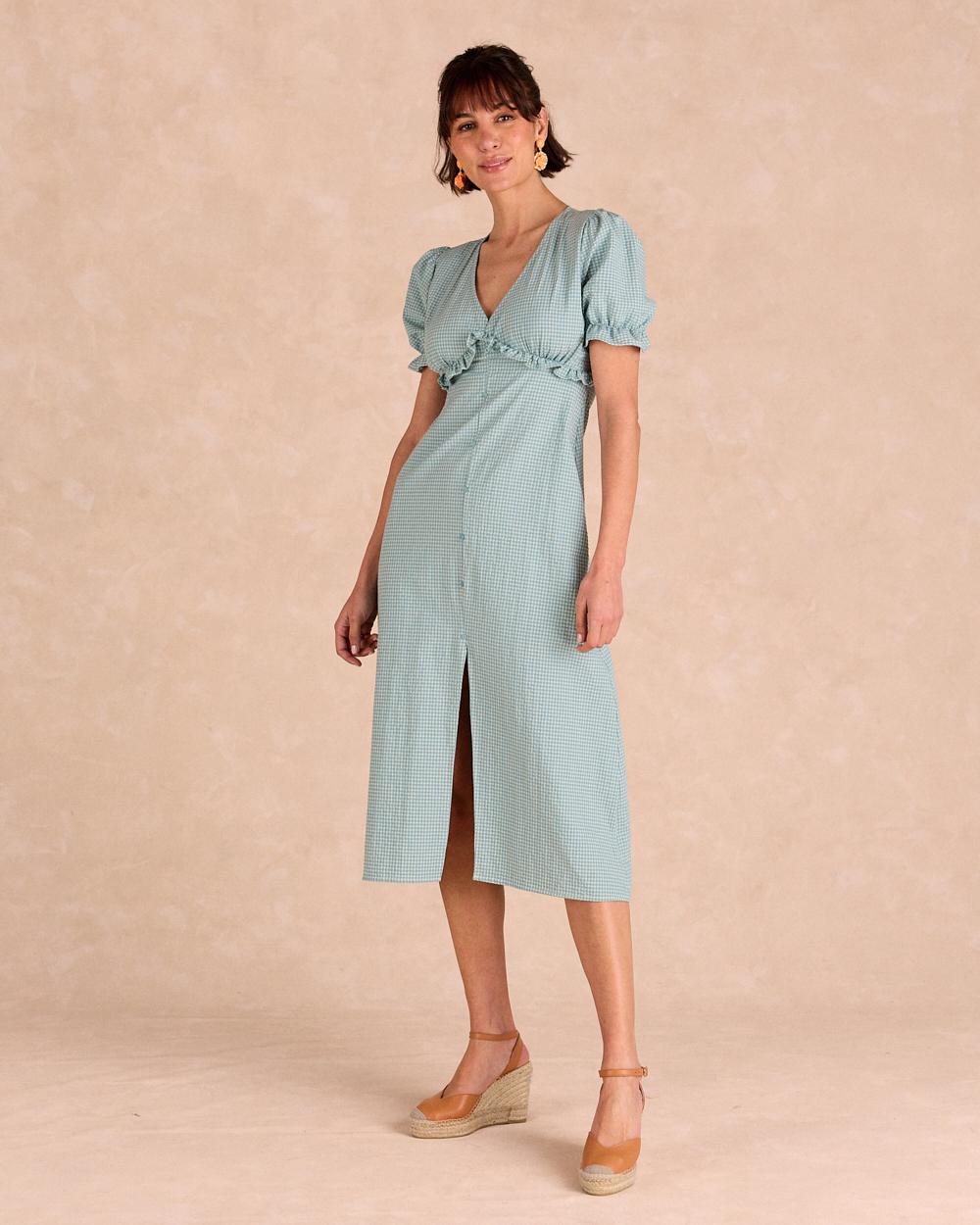 Long Check print Dress Giada