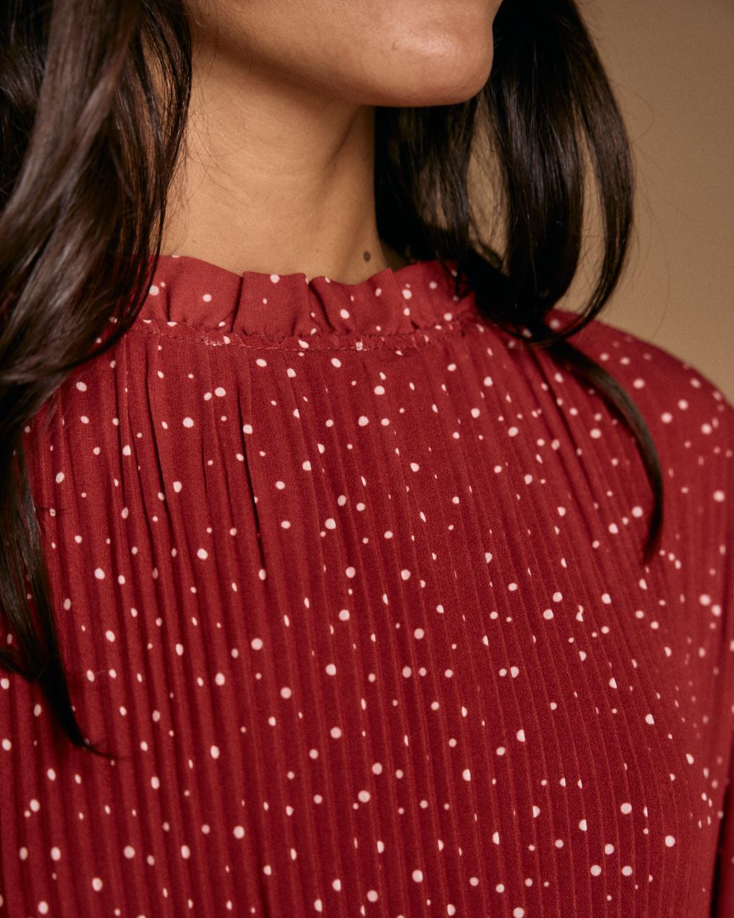 Vestido Lunares Granate