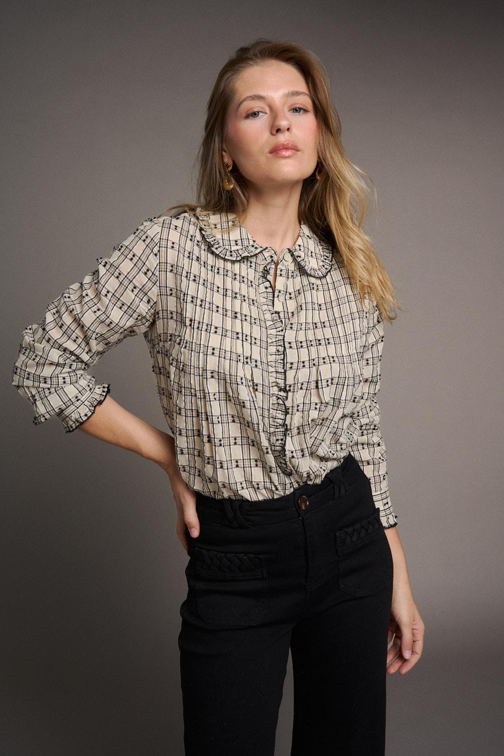 Julia Check print Blouse