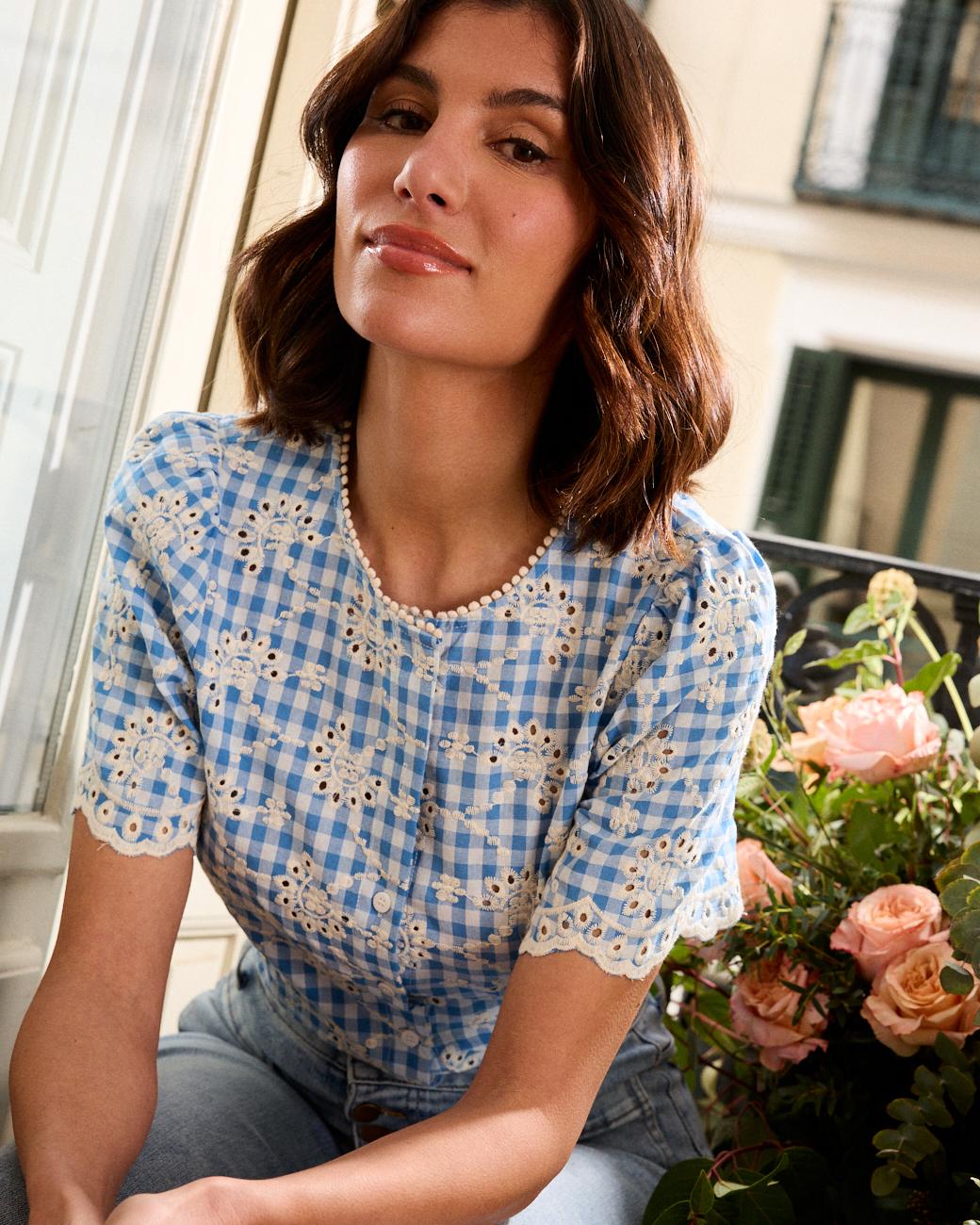 Top Vichy fleurs