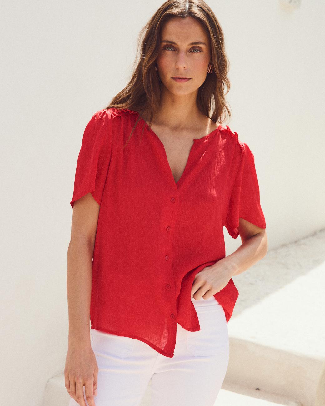 Blouse rouge Carmina