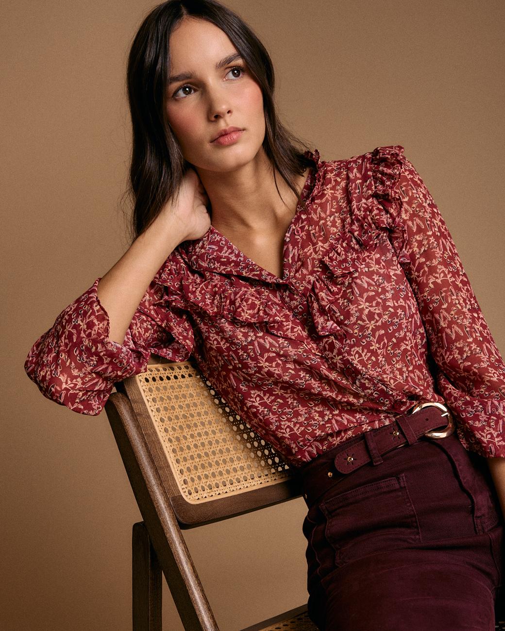 Camisa Volantes Estampado Lidia