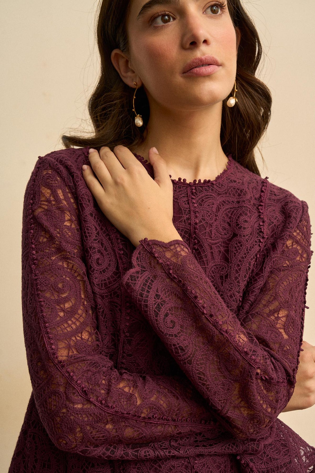 Adelina Openwork Lace Blouse