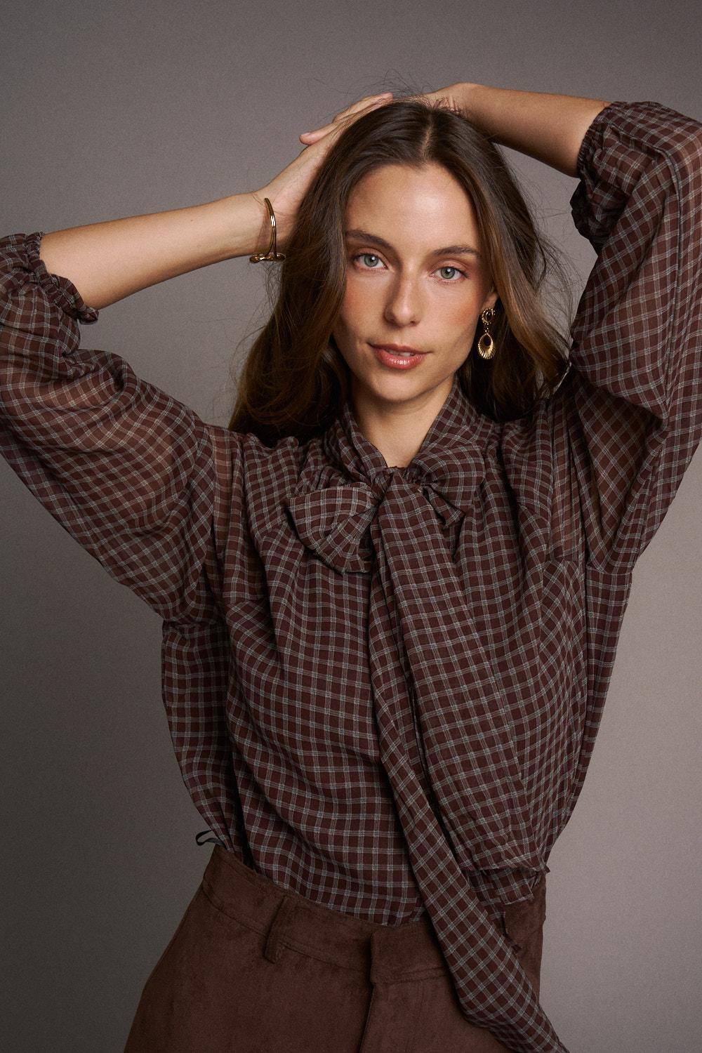Blusa Cuadros Borda Amélie