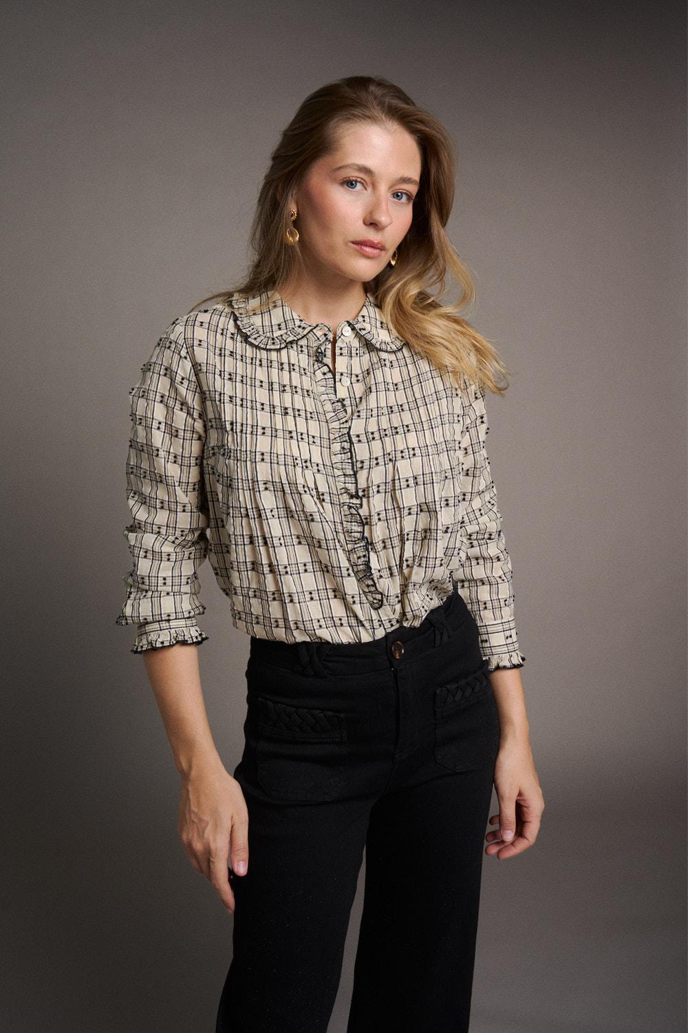 Julia Check print Blouse