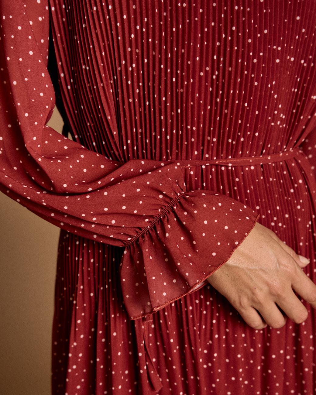 Vestido Lunares Granate