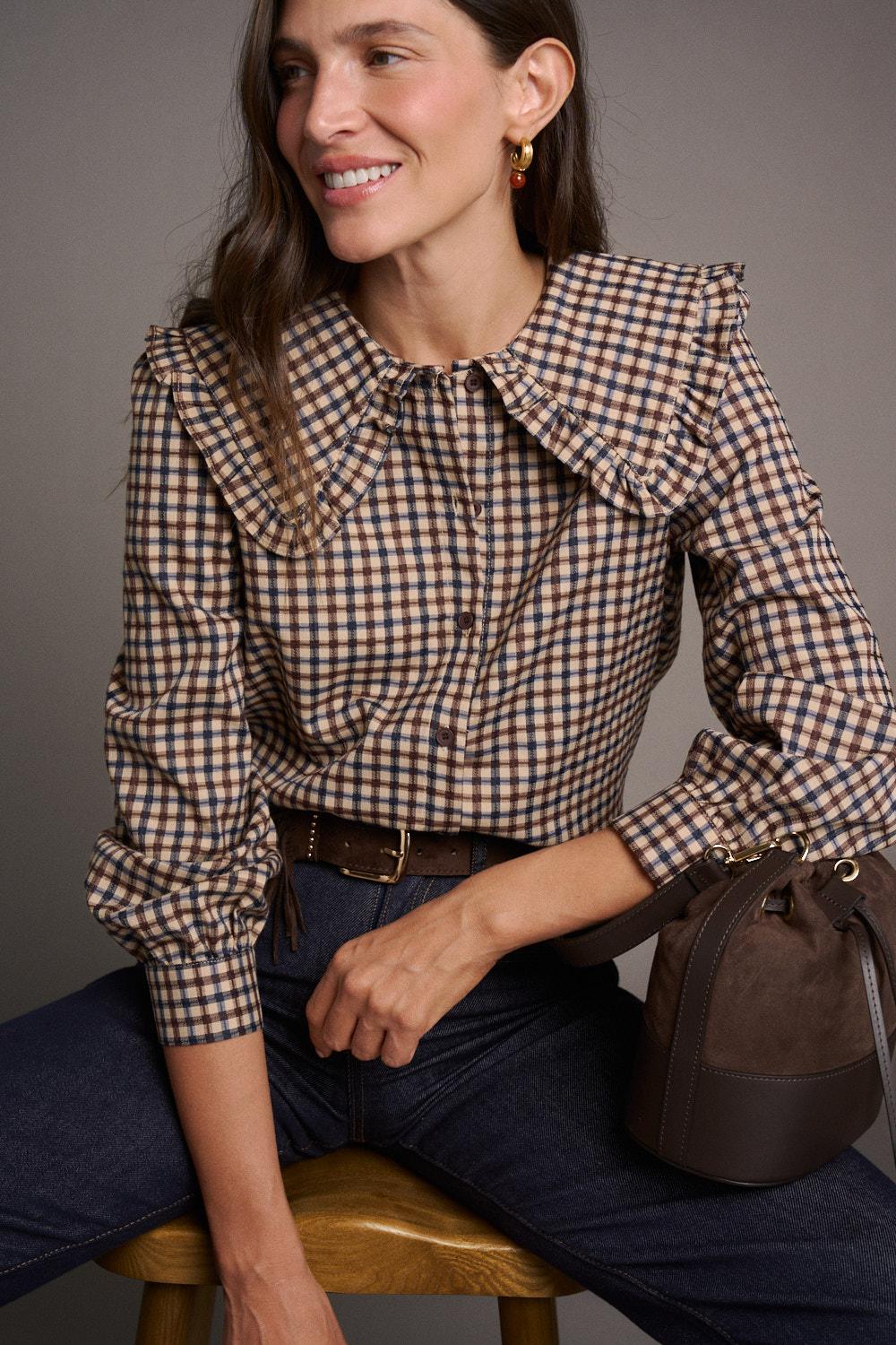 Bérénice Check print Blouse