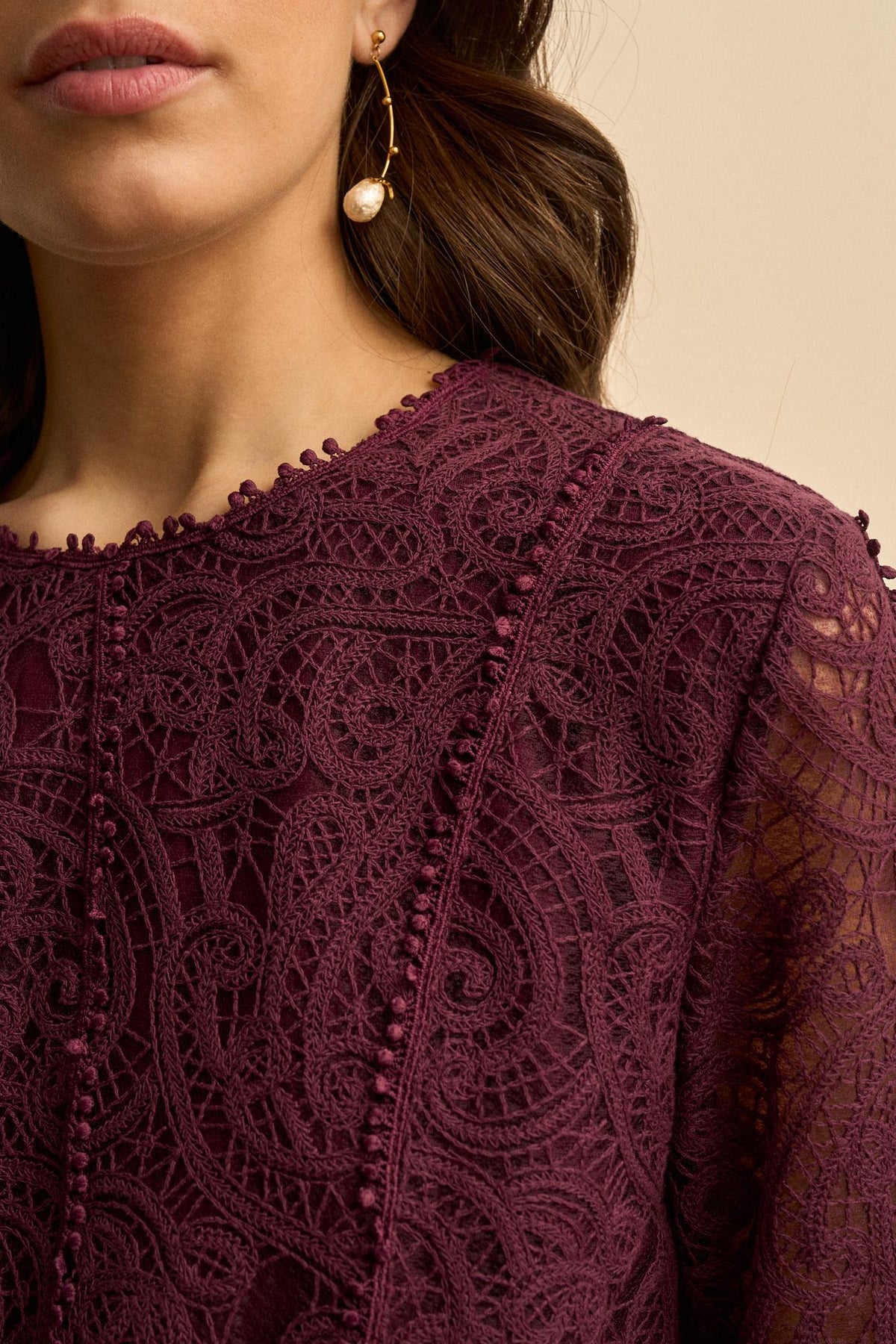 Adelina Openwork Lace Blouse