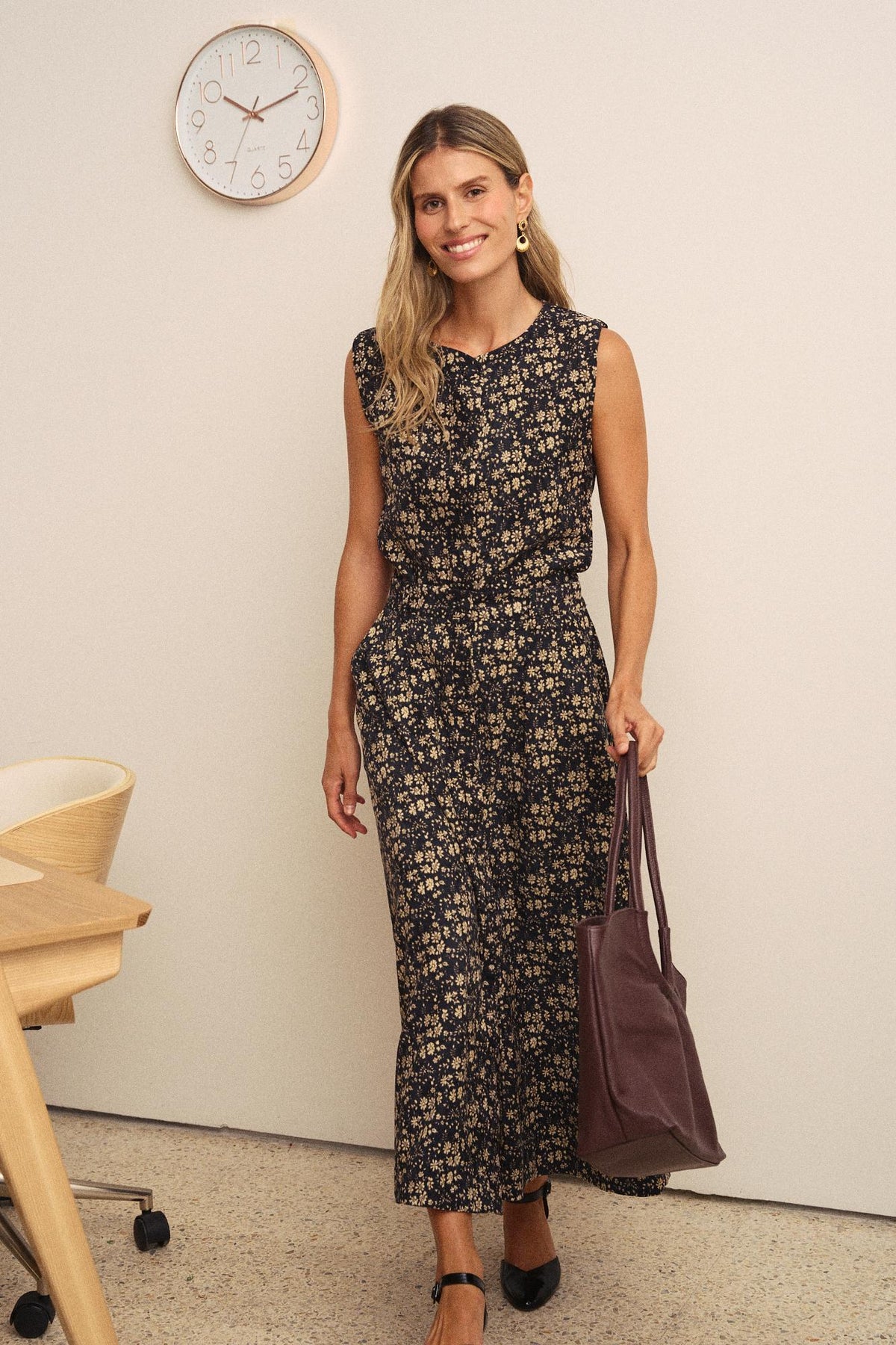 Falda Midi Flores Abeny