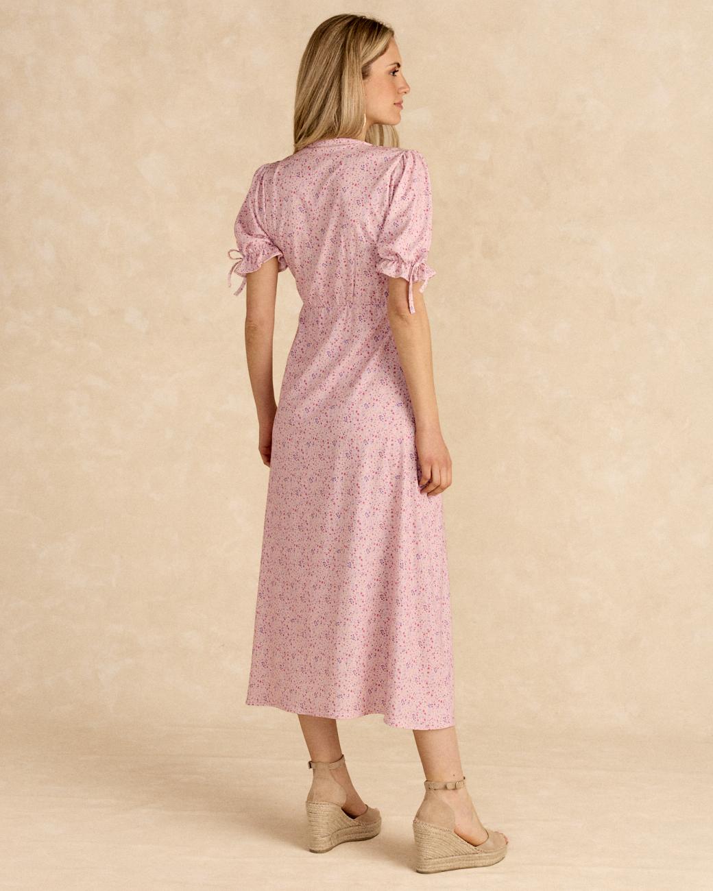 Robe longue imprimée Rose