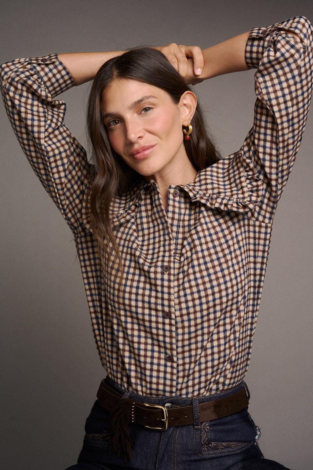Bérénice Check print Blouse