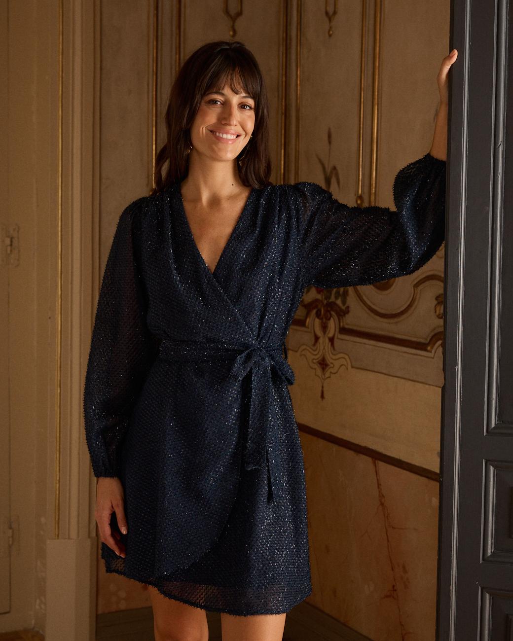 Robe courte en lurex Nerea